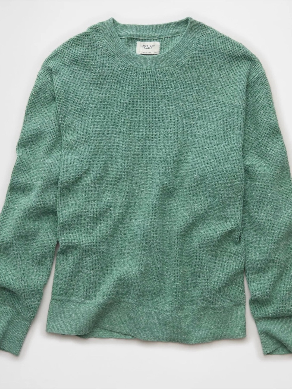 American Eagle Outfitters Green Heather Crewneck Sweater